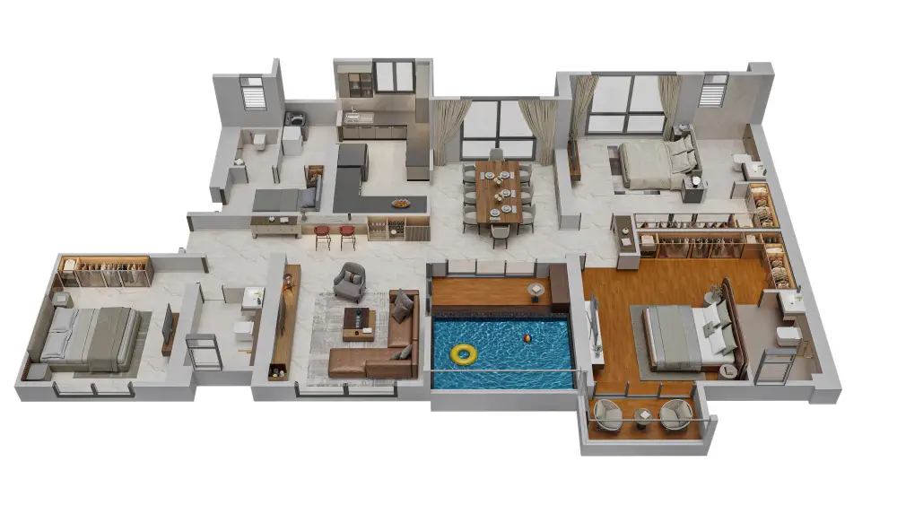 Fortune Seven Sarjapur 2 BHK apartment floor plan in Sarjapur Bangalore with approximately 1200 to 1250 square feet super built-up area; request latest price and availability